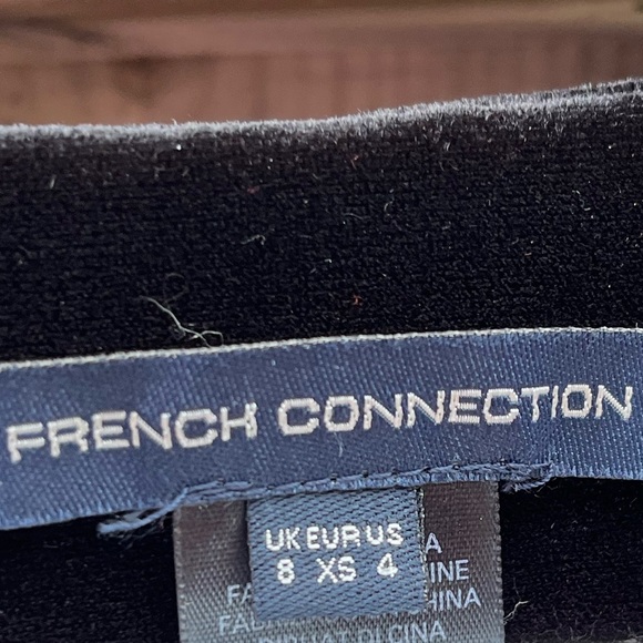 French Connection Women's Zella Aurore Velvet Long Sleeves Mini Dress Black Sz 4 - Picture 5 of 5